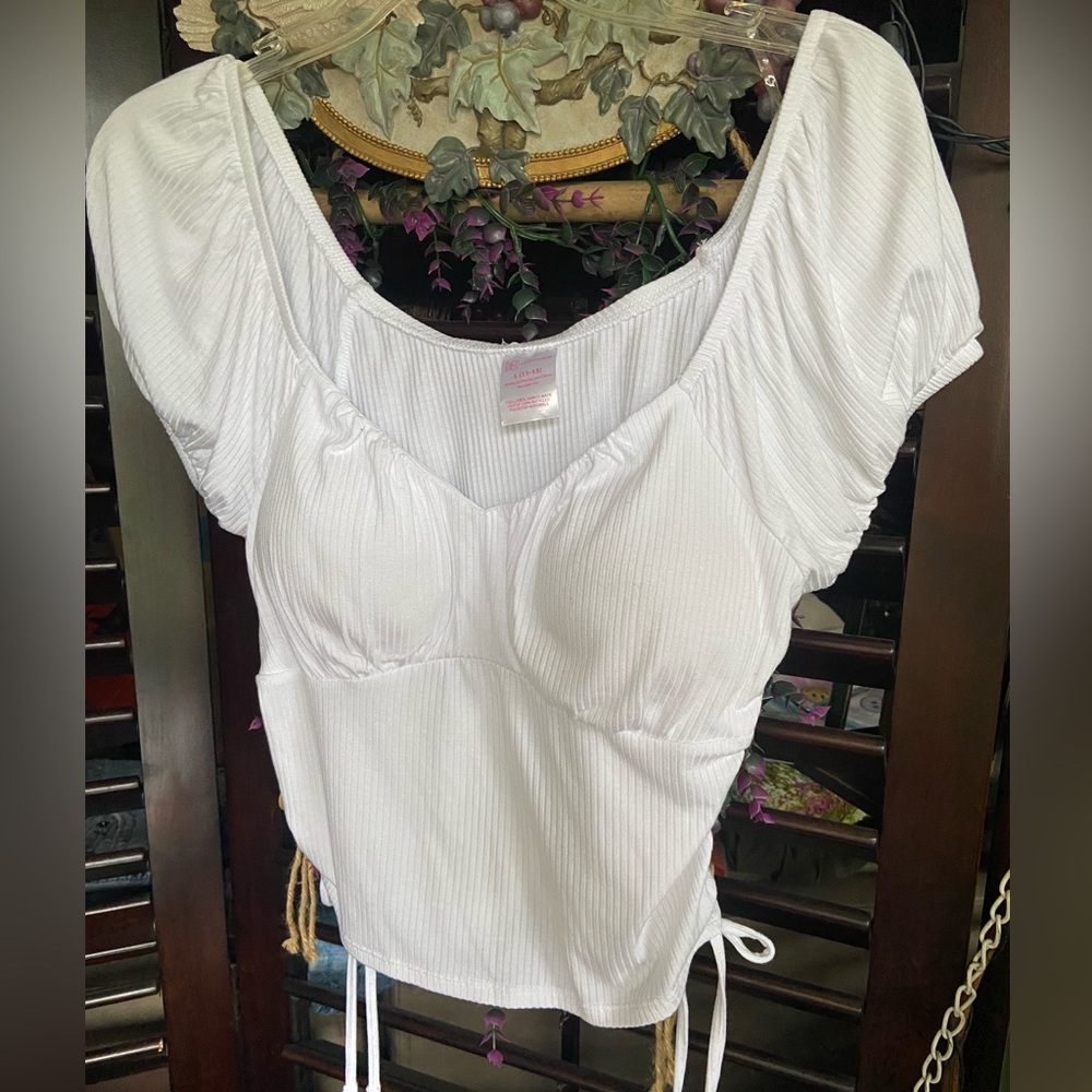 No Boundaries On/Off Shoulder Padded Halter Scoop Top W/Ties, Gather On Side